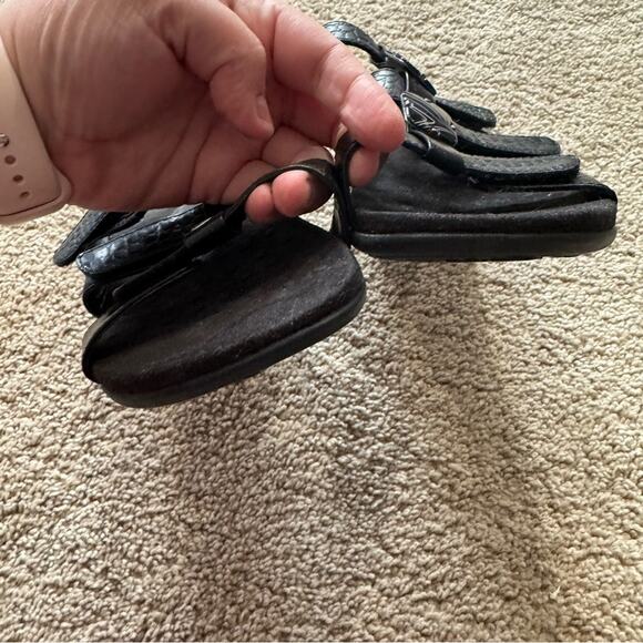 Vionic Orthaheel Black Strappy Slingback Sandals Womens Size 7 Crocodile Reptile - Picture 5 of 10